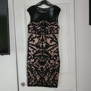 Sue Wong size 10 Lace Illusion Yoke Cocktail